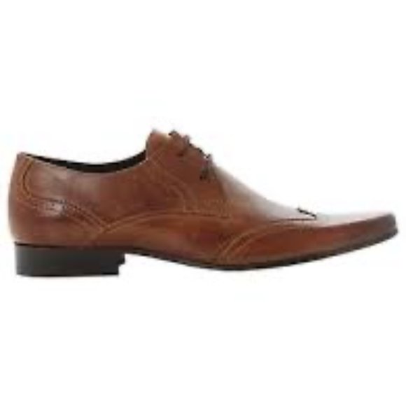 Dune London Rascal Leather Brogue Derby Shoes, Tan main image 5